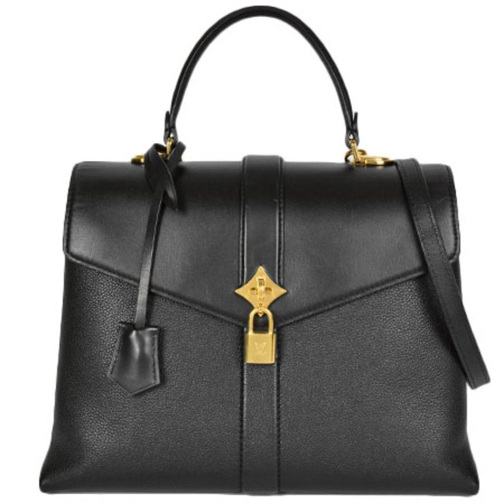 Rose De Van Leather Noir Black PM Shoulder Strap 2way Shoulder Bag Handbag